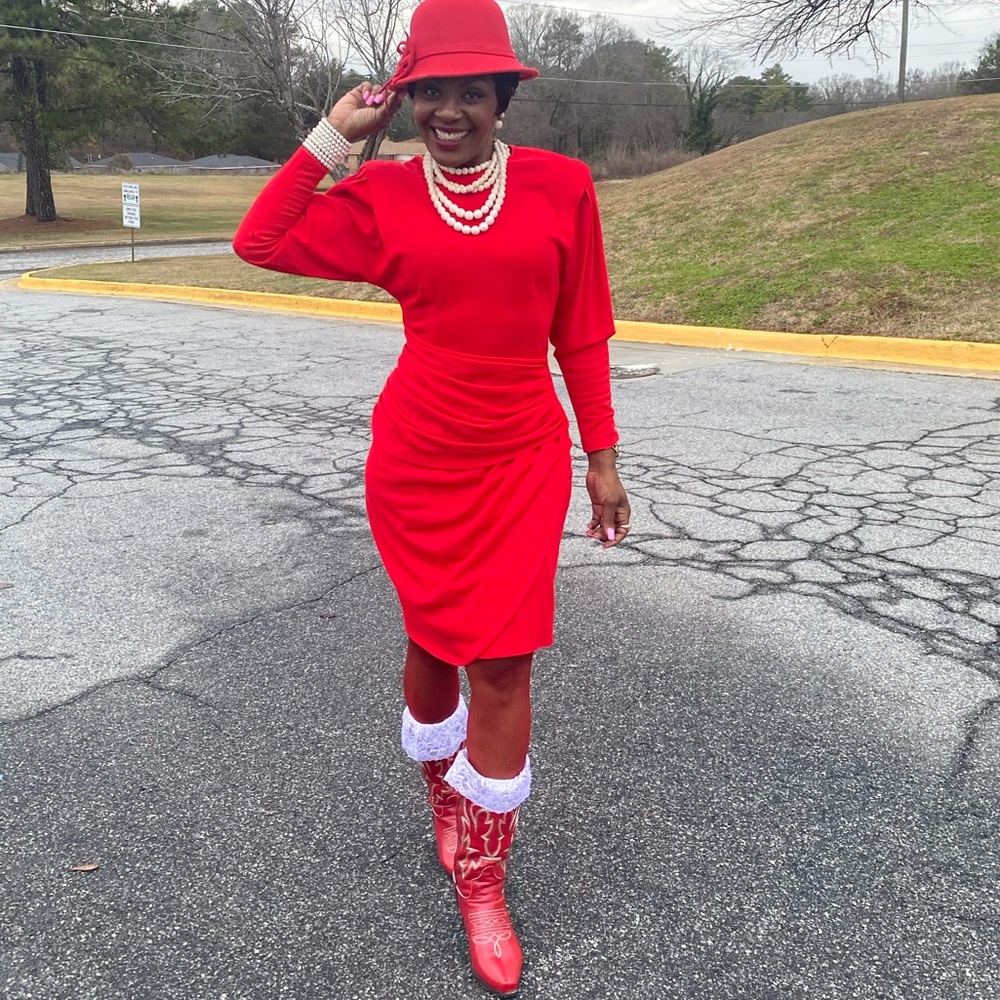 Vintage wrap Ruche fitted long sleeve maxi  dress